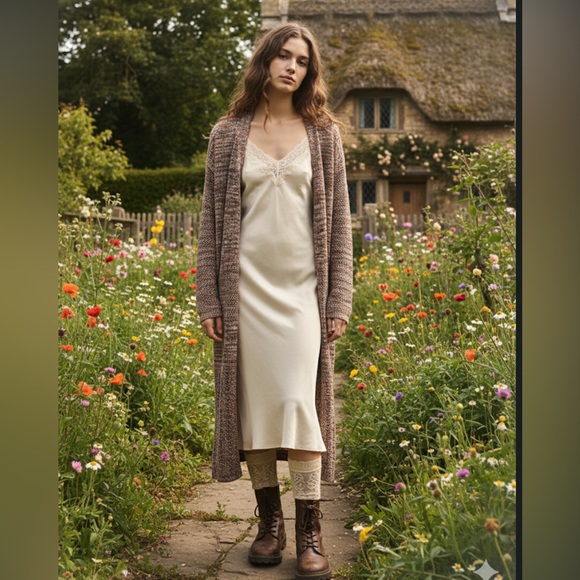 Anthropologie Sweaters - Anthropologie Marled Space Dye Cottagecore Folklore Duster Cardigan Size S EUC